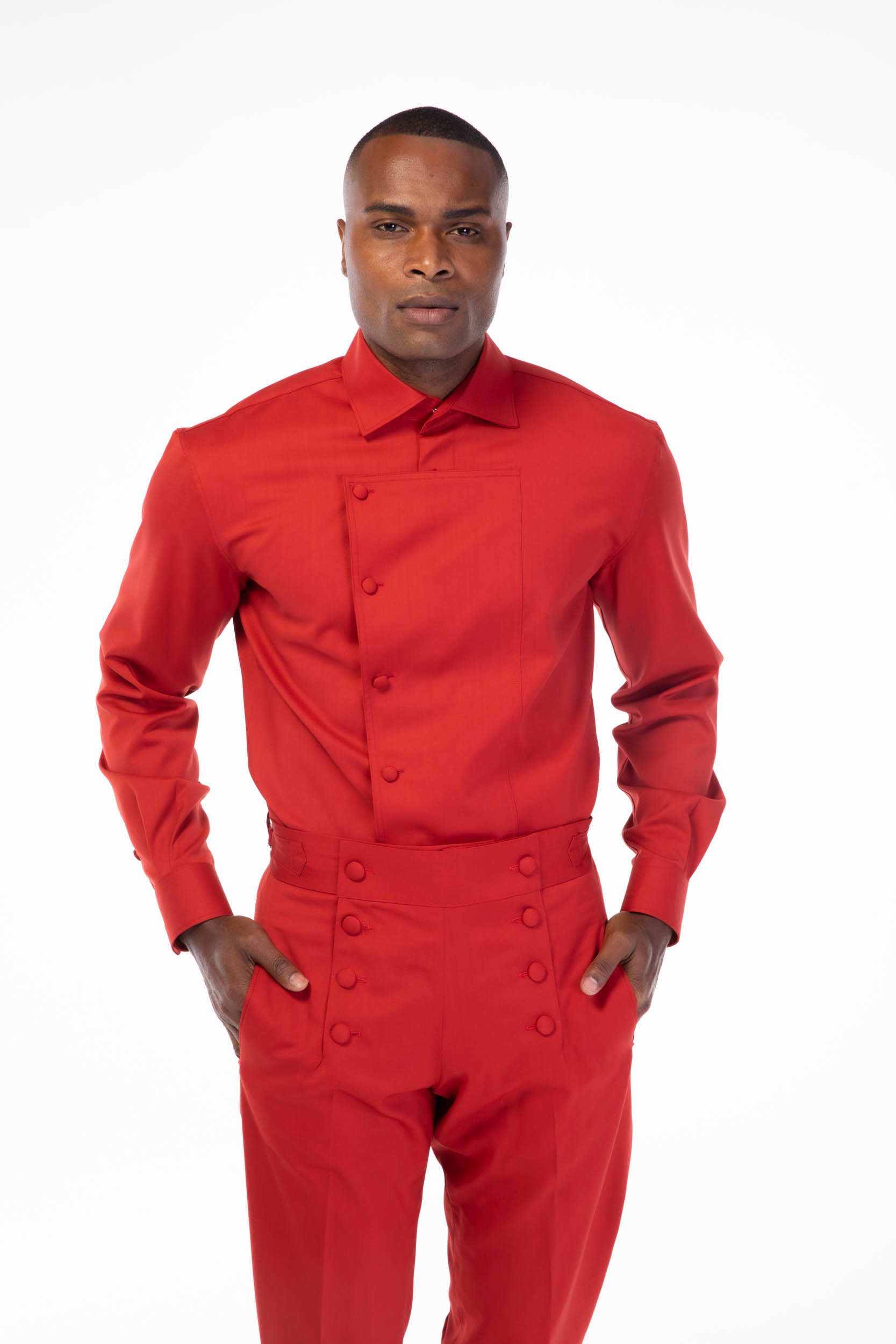 RED BUTTON DELUXE SIGNATURE LONG SLEEVE SHIRT – DEJONMARQUIS.COM RED BUTTON DELUXE SIGNATURE LONG SLEEVE SHIRT – DEJONMARQUIS.COM