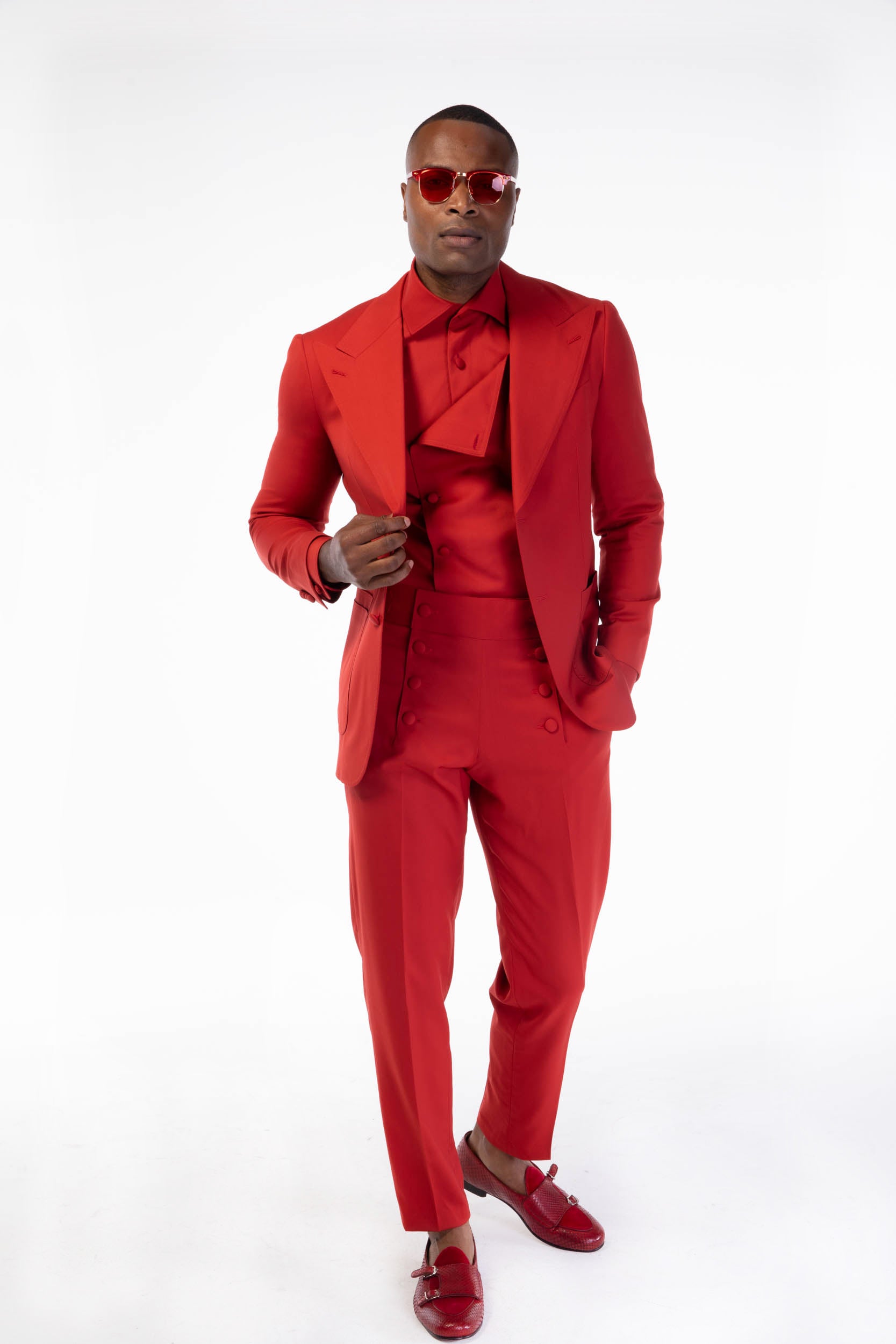 RED BUTTON DELUXE SIGNATURE TWO PIECE SUIT – DEJONMARQUIS.COM RED BUTTON DELUXE SIGNATURE TWO PIECE SUIT – DEJONMARQUIS.COM