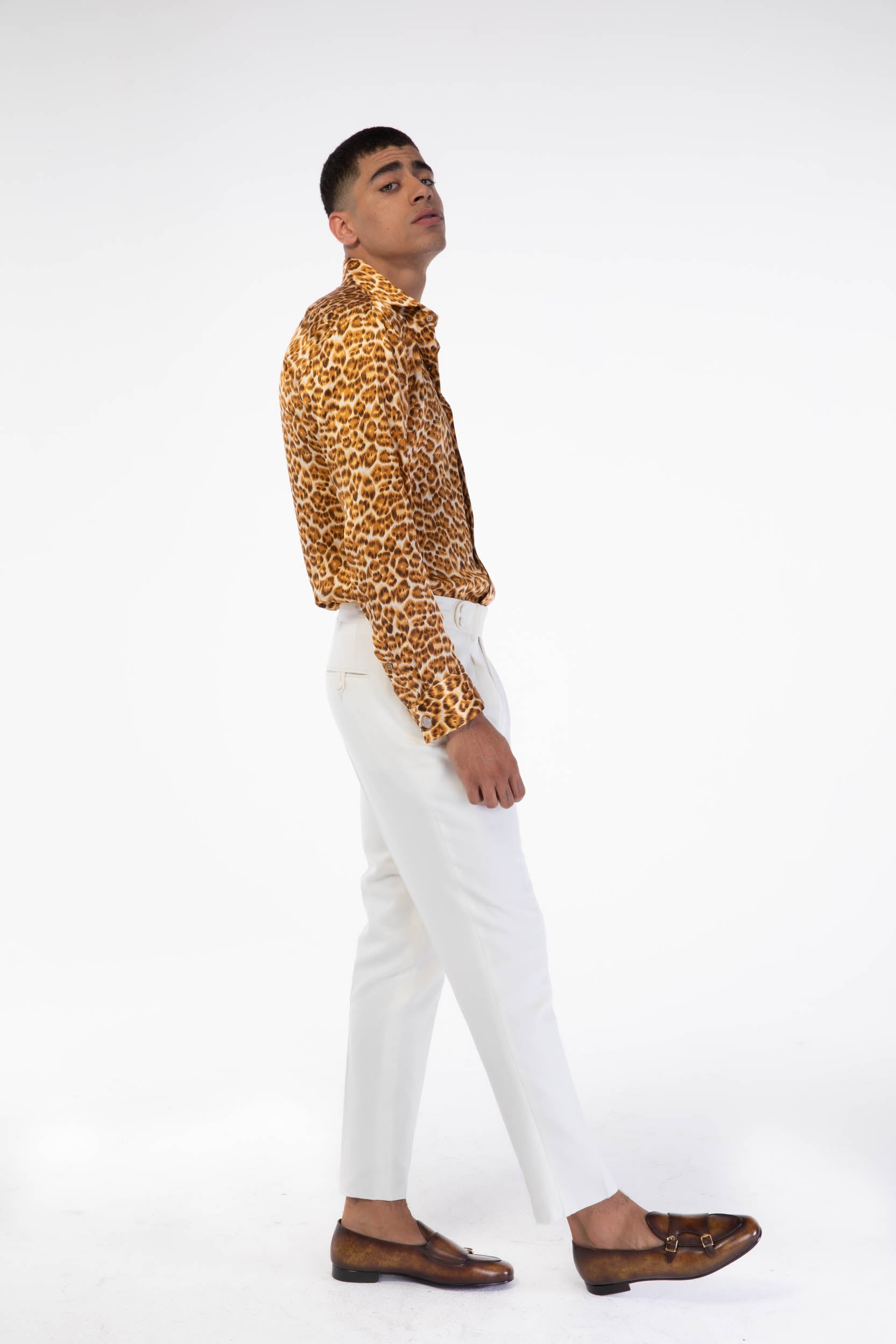 Shay Leopard Jacquard Long Sleeve Shirt