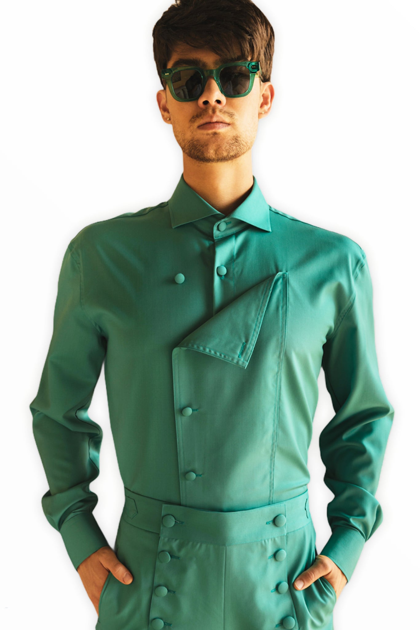TEAL BUTTON DELUXE SIGNATURE LONG SLEEVE SHIRT